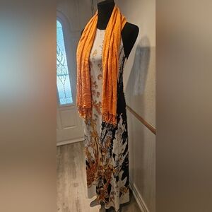 Gold, Mustard, Yellow Winter Long Scarf, Wrap, Shawl 26"W x 60"L